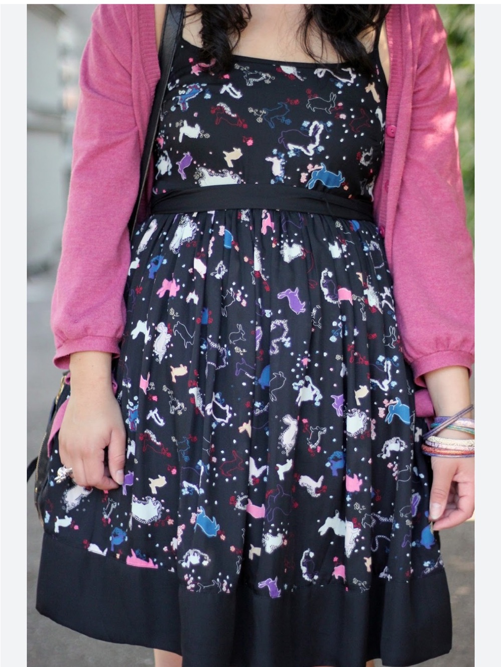 Erin Fetherston for Target Black bunny Print Spaghetti Strap Dress size S